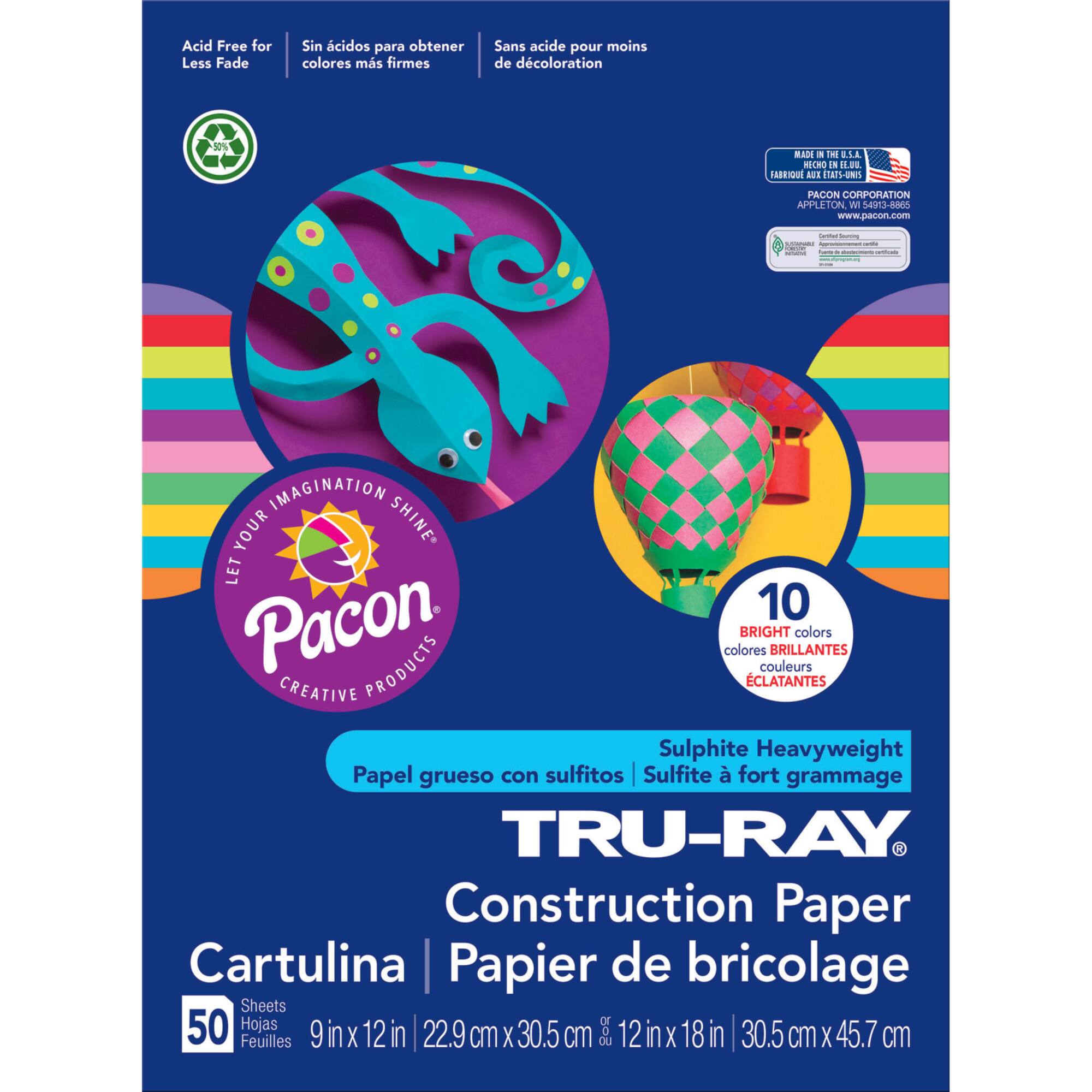 Pacon® Tru-Ray Bright Colors Construction Paper, 12" x 18"